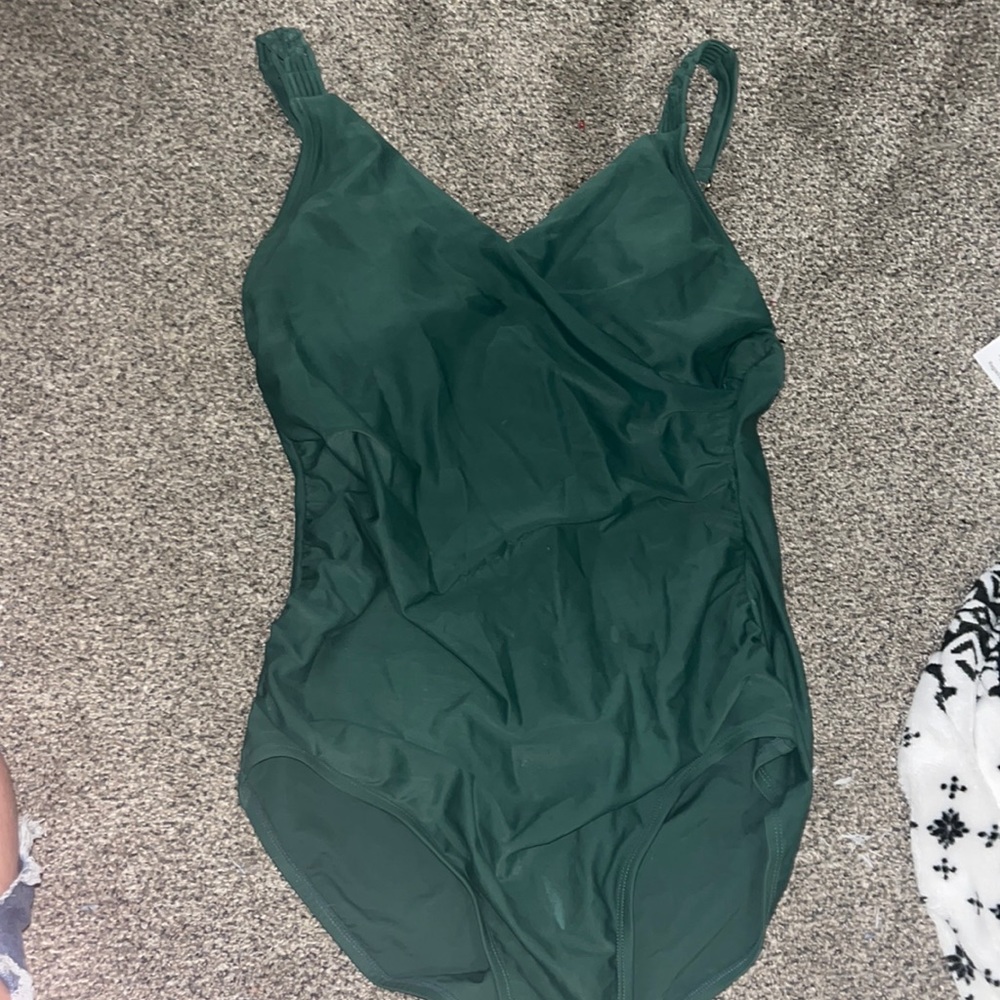 Green one piece swimsuit